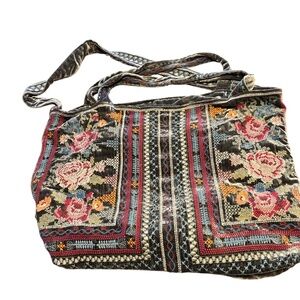 Johnny Was Embroidered Tote Purse